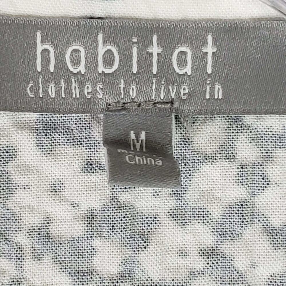 Habitat Button Up Shirt Top Women’s Size Medium M Blue White Floral LS - Picture 7 of 10